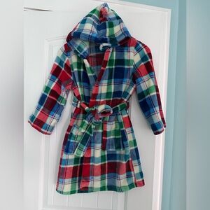 Cat & Jack Plaid Kids Robe - Red, Green, Blue Soft